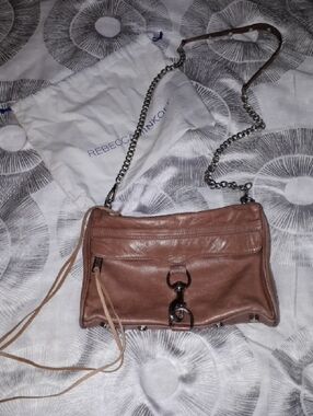 Rebecca Minkoff Cognac Leather MAC Crossbody with Silver Hardware